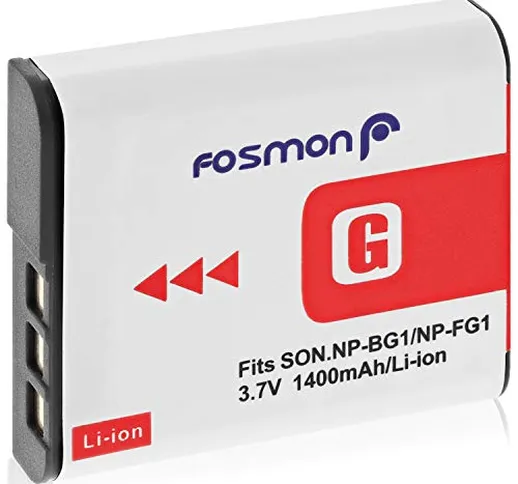 Fosmon Premium Sony NP-FG1 / NP-BG1 (3.7V / 1400 mAh) Batteria Ricaricabile Li-on Tipo G a...