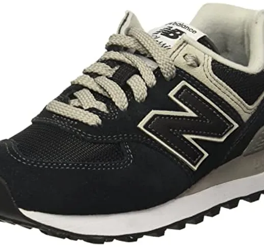 New Balance 574v2 Core, Scarpa da Tennis Donna, Nero (Black), 38 EU