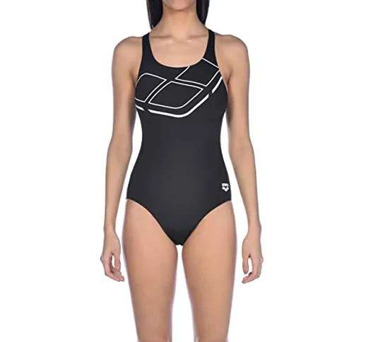 Arena W Essentials One Piece, Costume da bagno, Donna, Nero (Black/White), 46 IT