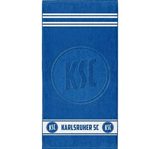 Karlsruher SC - Telo da doccia, 70 x 140 cm, colore: Blu