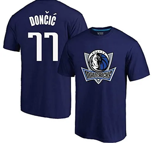 ZSPSHOP Estate Uomo Dallas Mavericks No.77 Doncic Maglietta Casuale del Vestito di Cotone...