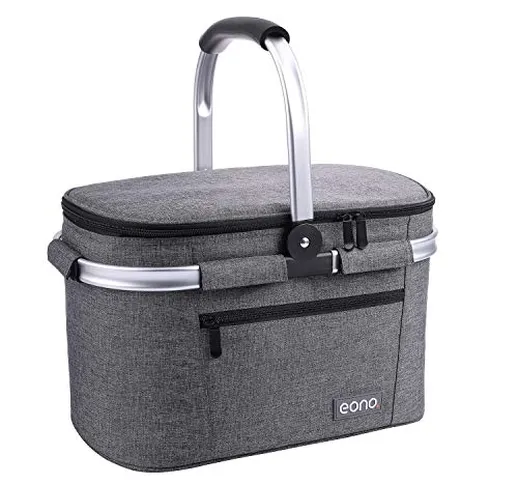 Eono by Amazon - Cestino da picnic per 2 persone da 22 litri , cestino isolato, borsa term...