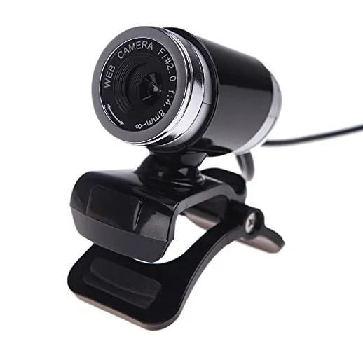KKmoon USB 2.0 12 Megapixel Web Cam con Clip-on MIC 360 Gradi per Skype Desktop