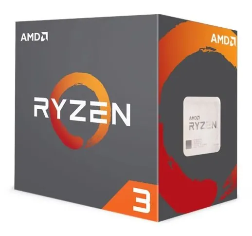 AMD Ryzen 3 1200 CPU con Wraith Cooler, AM4, 3.1 GHz (3.4 Turbo), quad core, 65 W, 10 MB C...