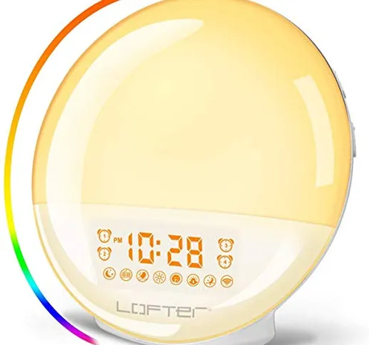 Luce Sveglia Alba WiFi LOFTer Wake Up Light LED Intelligente Lampada da Comodino Radiosveg...