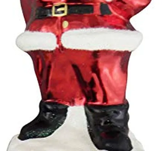 Puntale per albero di Natale a forma di corona di Babbo Natale in vetro Camino Presents 71...