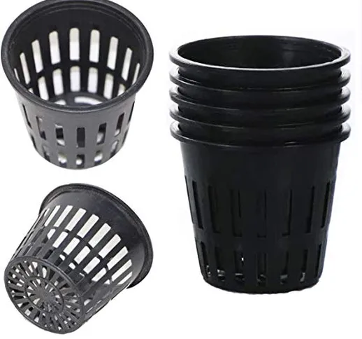 Tangger 50 PCS Vaso Idroponico Vaso Tondo a Rete per Coltura Idroponica,2.5 * 3.2 in Net C...