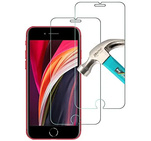 TQmate 2 Pezzi, Compatibile con iPhone SE 2020 Pellicola Protettiva in Vetro Temperato, 9H...