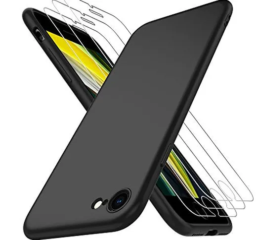 AOYATE Cover iPhone SE 2020 + Vetro Temperato iPhone SE 2020 (3Pezzi), HD Anti-graffio Vet...