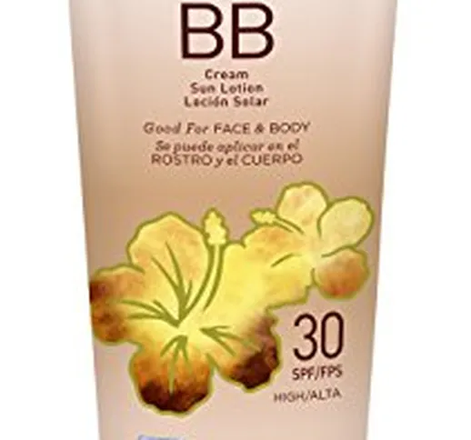 Hawaiian Tropic BB CREAM FACE AND BODY SPF 30, Tono Pelle Uniforme, Fragranza Tropicale -...