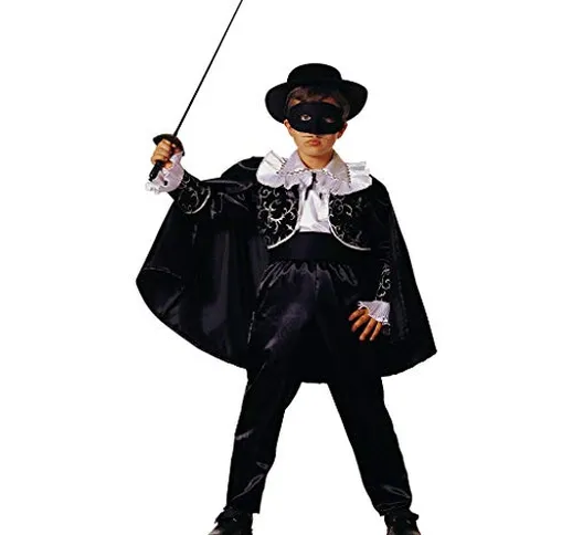 PRESTIGE & DELUXE Costume Vestito Carnevale  Zorro Cavaliere Notturno  5 6 7 8 9 10 11 12...