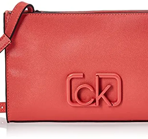 Calvin Klein Ck Signature Ew Crossbody - Borse a tracolla Donna, Rosso (Coral), 1x1x1 cm (...