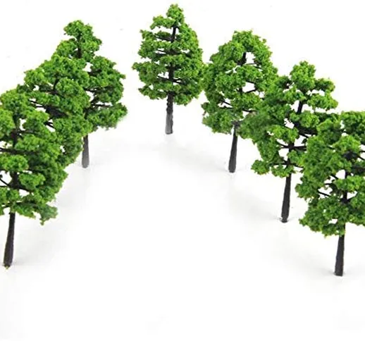 ANCLLO - Set di 30 alberi modello 7 cm e 9 cm, per paesaggi fai da te, colore: verde natur...