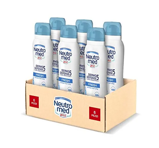 NEUTROMED, Deodorante Spray Dermo Defense 5 Fresh, Confezione da 6 x 150 ml