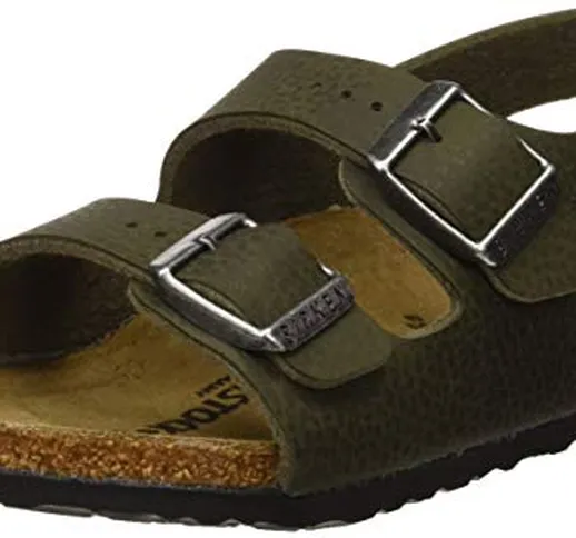 Birkenstock Milano, Sandali con Chiusura sul Retro Bambino, Verde (Desert Soil Green Deser...