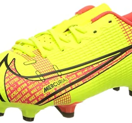 Nike Vapor 14 Academy FG/MG, Scarpe da Corsa, Volt/Bright Crimson, 35 EU