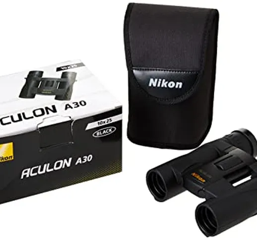 Nikon Aculon A30 10X25 Binocolo, Nero