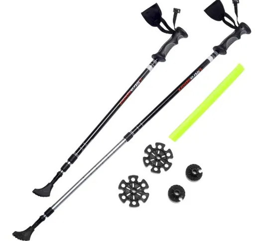 Ultrasport Nordic Walking Bastoncini trekking in carbonio,  ammortizzati, con striscia rif...