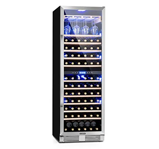 KLARSTEIN Vinovilla Grande - Cantinetta Vino, Touch Control, Luci LED in 3 Colori, Porta B...