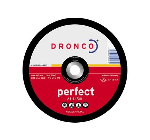 DRONCO A24/30P-180 - Disco de desbaste A 24/A 30 P Perfect-metal, 180 x 6 mm