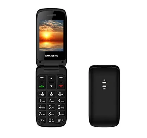 Majestic TLF SILENO 40 FLIP - Senior Phone GSM flip attivo, tasto SOS, display 2.4", bluet...