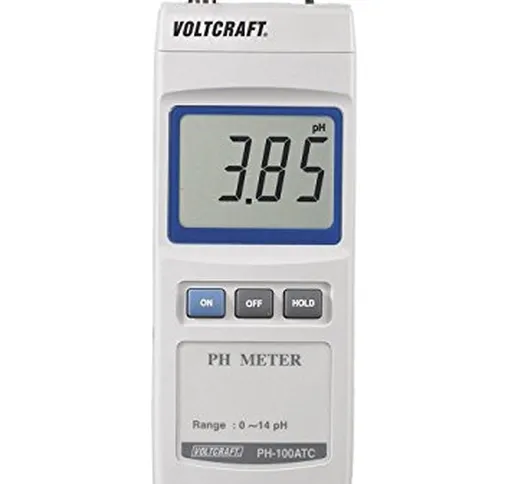 VOLTCRAFT PH-100 ATC Misuratore di pH digitale Da 0 a 14 pH Calibrato secondo Standard di...