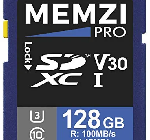 MEMZI PRO 128 GB 100 MB/s Scheda di Memoria SDXC per Nikon Coolpix B700, B600, B500, W300,...