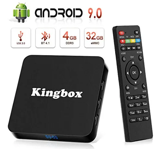 Android TV Box, Android 9.0 TV Box [4GB RAM+32GB ROM] Kingbox Smart TV BOX [2019 Ultima Ve...