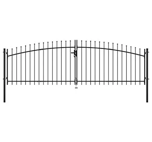 VidaXL - Doppio cancello a forma di lancia, 400 x 150 cm