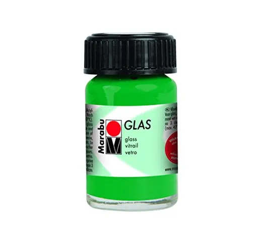 Marabu Glas - Barattolo di vernice per vetro, 15 ml, Dark Green, 2.9 x 4.2 x 2.9 cm