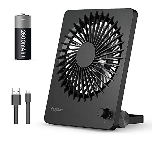 EasyAcc Batteria Ventilatori USB Portatile Ventilatori da Tavolo Batteria Ricaricabile da...