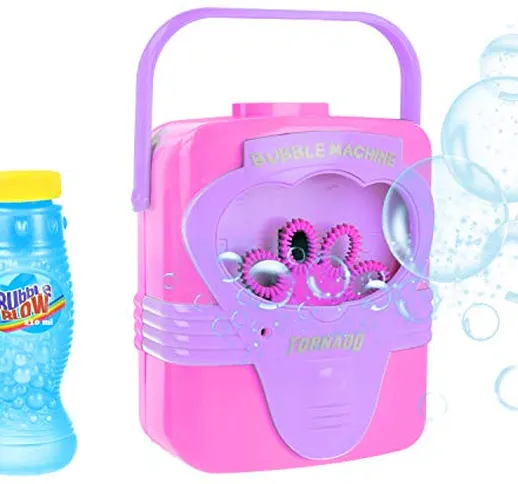 com-four® Bubble Machine per Bambini - con Liquido a Bolle da 110 ml - a Batteria (01 Pezz...