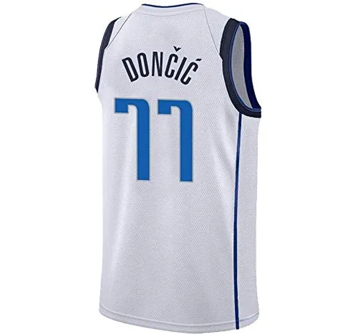 ANFF-Jersey Maglia da Basket da Uomo Luka-Doncic # 77 - NBA Dallas Mavericks, Camicia Senz...