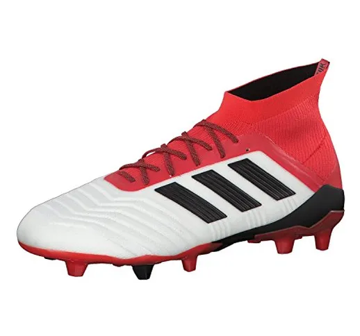 adidas Predator 18.1 Fg, Scarpe da Calcio Uomo, Bianco (Footwear White/Core Black/Real Cor...