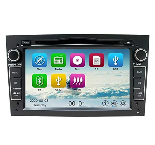 NVGOTEV 7 Pollici Autoradio 2 DIN per Opel Vauxhall Antara Astra Zafira Corsa Meriva,Carta...