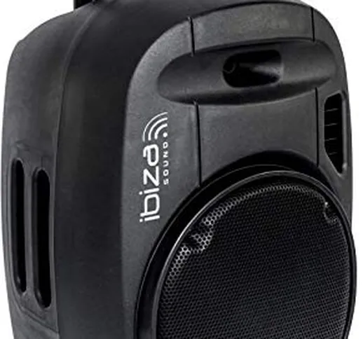 Ibiza PORT12VHF-MKII - Sistema audio portatile stand-alone 12 "/ 30cm con 2 microfoni vhf,...