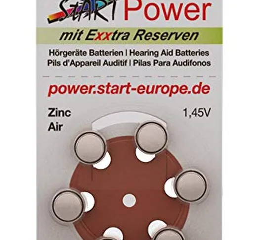 StartPower - 60 Pezzi Batteria per Apparecchio Acustico durevole, tipo - Typ A312-1.4V - 1...