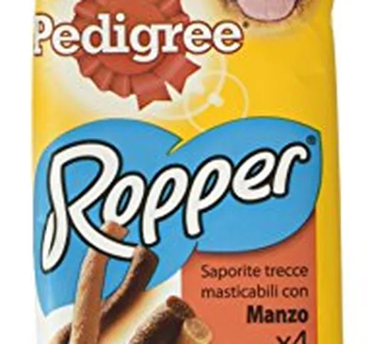 Pedigree Ropper Saporite Trecce Masticabili con Manzo - 4 Pezzi (70 gr)