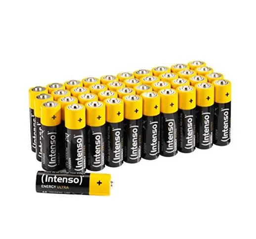 Intenso Energy - Batterie alcaline Ultra AA Mignon LR6, confezione da 40