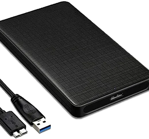 Anmete Case Esterno per Hard Disk 2.5 Box USB 3.0 SATA HDD SSD 2.5 Pollici USB 3.0 a SATA...