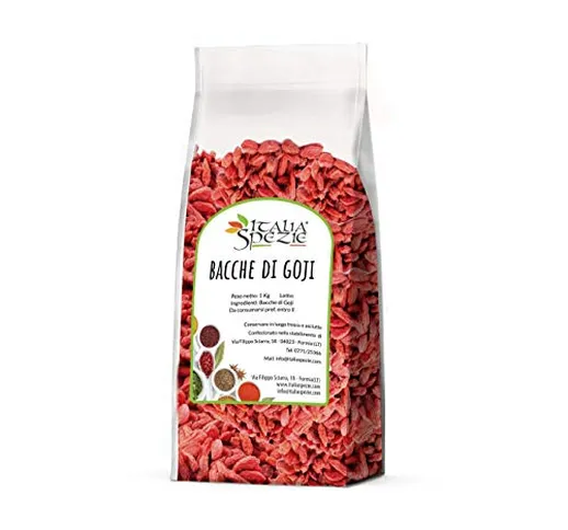 Bacche di goji senza zucchero aggiunto 500 g - goji berries 100% naturale super food - fru...