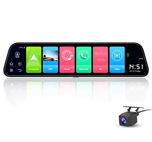 SZKJ D50 12 pollice Schermo Intero 4G Touch IPS Auto Dash Cam Retrovisore Android 8.1 Spec...
