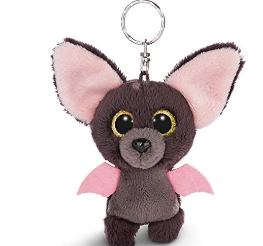 NICI Glubschis Pipistrello Baako 9 cm, con Grandi Occhi Glitterati, Peluche con Portachiav...