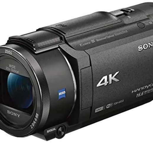 Sony FDR-AX53 Videocamera 4K Ultra HD con Sensore CMOS Exmor R, Ottica Grandangolare Zeiss...