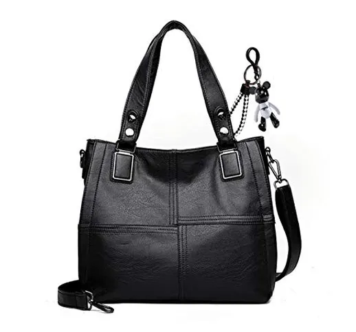 AINUOEY Donna Borse a Mano Ecopelle Borsa a Spalla Pelle Elegante Tote Marca 2019 2020 Ner...