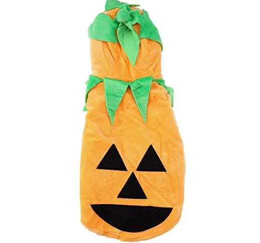 Demiawaking Bello Vestito da Cane Costume di Zucca di Halloween