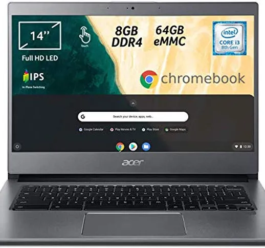 Acer Chromebook 714 CB714-1WT-330E Notebook Portatile, Processore Intel Core i3-8130U, Ram...