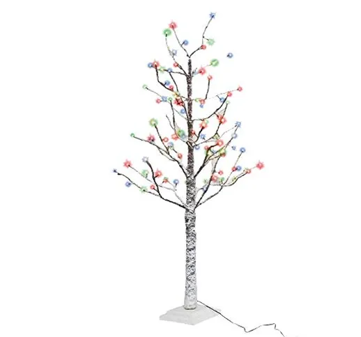 OX Albero di Natale innevato 152 LED Multicolor 120cm Realistico Natalizio