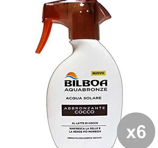 BILBOA Set 6 Acqua Abbronzante Spray Cocco 250 Ml. Prodotti Solari