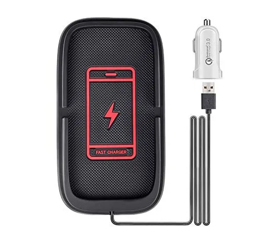 Je Caricatore Wireless Auto, 15W Wireless da Auto Qi Supporto 10/7.5W per iPhone 12/12 Min...